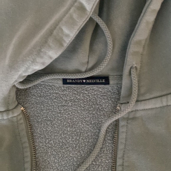 Brandy Melville Tops Brandy Melville Cropped Crystal Zip Up Hoodie